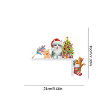 Load image into Gallery viewer, Wooden Christmas Cat DIY Diamond Painting Door Topper Decor for Party Ornament

