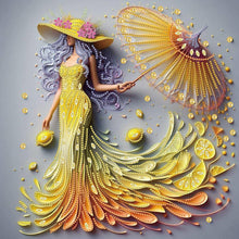 Load image into Gallery viewer, Diamond Painting - Partial Special Shaped - Elegant Girl (40*40CM)
