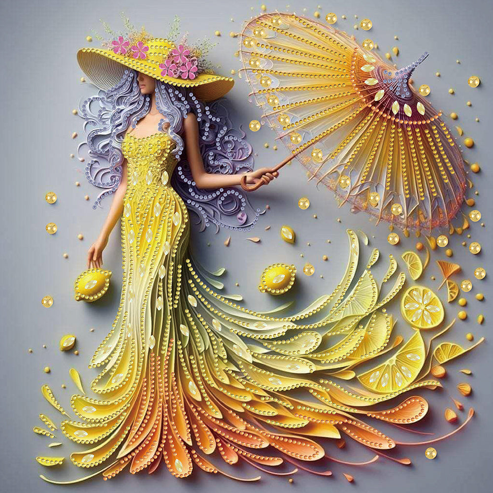 Diamond Painting - Partial Special Shaped - Elegant Girl (40*40CM)