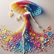 Load image into Gallery viewer, Diamond Painting - Partial Special Shaped - Colorful Umbrella Girl (40*40CM)
