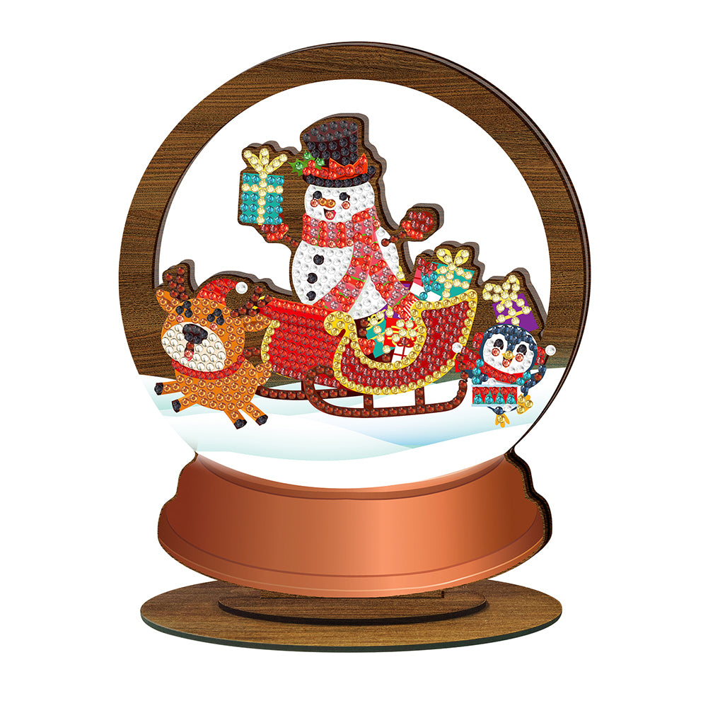 Wooden Christmas Table Top Diamond Painting Ornament Kits Xmas Home Decor (C)
