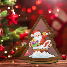 Load image into Gallery viewer, Wooden Christmas Table Top Diamond Painting Ornament Kits Xmas Home Decor (E)
