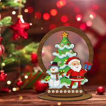 Load image into Gallery viewer, Wooden Christmas Table Top Diamond Painting Ornament Kits Xmas Home Decor (F)
