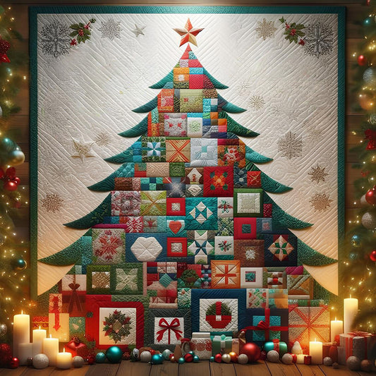 Diamond Painting - Full Round - Candle Fabric Christmas Tree (50*50CM)