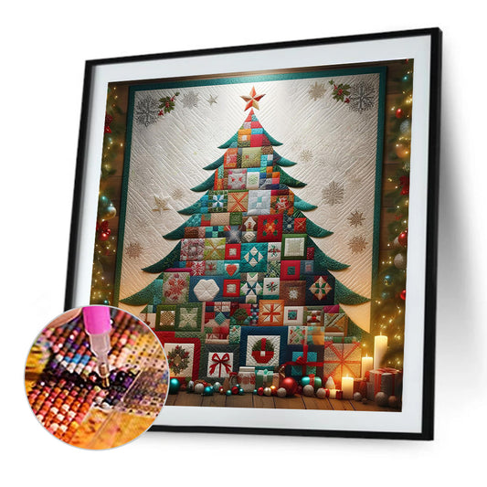 Diamond Painting - Full Round - Candle Fabric Christmas Tree (50*50CM)
