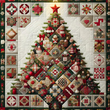 Load image into Gallery viewer, Diamond Painting - Full Round - Red Star Fabric Christmas Tree (50*50CM)
