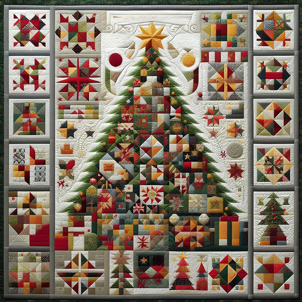 Diamond Painting - Full Round - Star Fabric Christmas Tree (50*50CM)