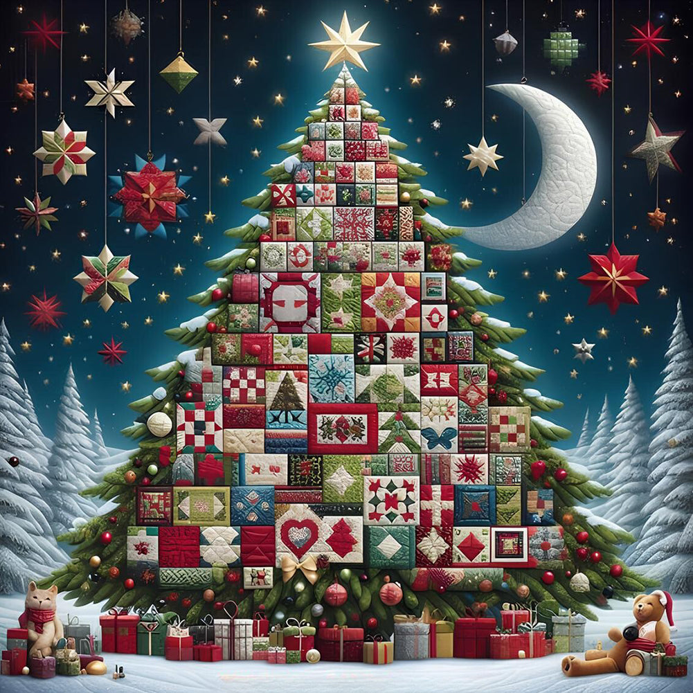 Diamond Painting - Full Round - Crescent Moon Christmas Tree (50*50CM)