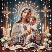 Load image into Gallery viewer, Diamond Painting - Partial Special Shaped - Our Lady of Jesus (30*30CM)

