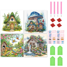 Load image into Gallery viewer, 4pcs Diamond Painting - Partial Special Shaped - House (30*30CM)
