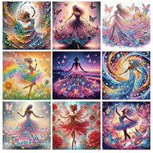 Load image into Gallery viewer, 9pcs Diamond Painting - Partial Special Shaped - Girl with skirt
