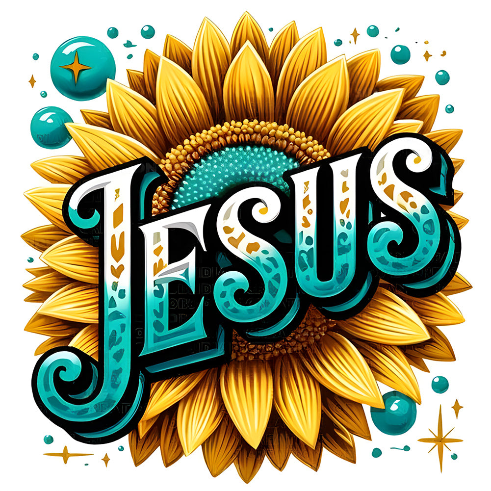 Diamond Painting - Full Round - Sunflower Jesus (30*30CM)