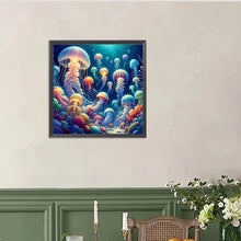 Load image into Gallery viewer, Diamond Painting - Full Round - Underwater jellyfish (40*40CM)
