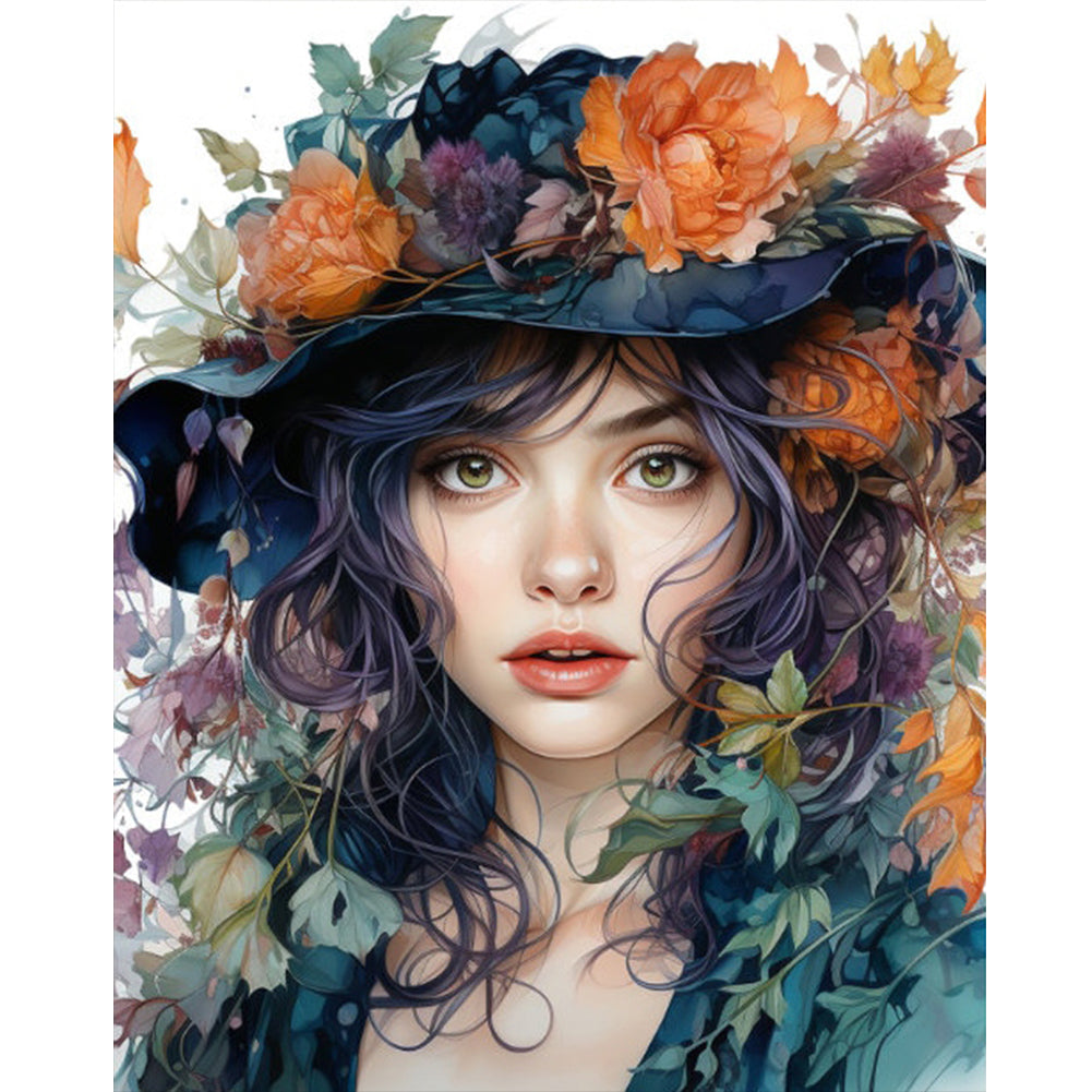 Diamond Painting - Full Round - Flower fantasy girl (40*50CM)