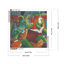 Load image into Gallery viewer, Diamond Painting - Full Round - Dinosaur reading (50*50CM)
