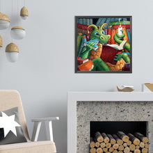 Load image into Gallery viewer, Diamond Painting - Full Round - Dinosaur reading (50*50CM)
