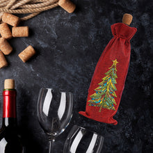 Load image into Gallery viewer, 2pcs Christmas Diamond Art Linen Wine Gift Bag Diamond Painting Red Wine Bag (A)
