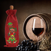 Load image into Gallery viewer, 2pcs Christmas Diamond Art Linen Wine Gift Bag Diamond Painting Red Wine Bag (A)
