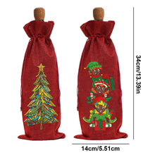 Load image into Gallery viewer, 2pcs Christmas Diamond Art Linen Wine Gift Bag Diamond Painting Red Wine Bag (A)
