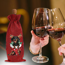 Load image into Gallery viewer, 2pcs Christmas Diamond Art Linen Wine Gift Bag Diamond Painting Red Wine Bag (B)
