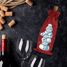 Load image into Gallery viewer, 2pcs Christmas Diamond Art Linen Wine Gift Bag Diamond Painting Red Wine Bag (C)
