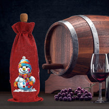 Load image into Gallery viewer, 2pcs Christmas Diamond Art Linen Wine Gift Bag Diamond Painting Red Wine Bag (C)

