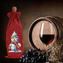 Load image into Gallery viewer, 2pcs Christmas Diamond Art Linen Wine Gift Bag Diamond Painting Red Wine Bag (C)
