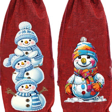 Load image into Gallery viewer, 2pcs Christmas Diamond Art Linen Wine Gift Bag Diamond Painting Red Wine Bag (C)
