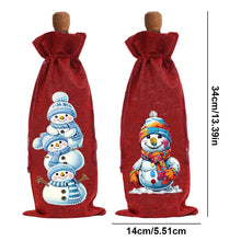 Load image into Gallery viewer, 2pcs Christmas Diamond Art Linen Wine Gift Bag Diamond Painting Red Wine Bag (C)
