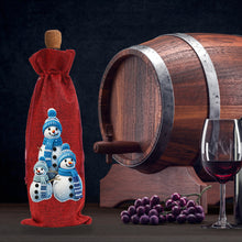 Load image into Gallery viewer, 2pcs Christmas Diamond Art Linen Wine Gift Bag Diamond Painting Red Wine Bag (D)

