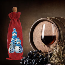 Load image into Gallery viewer, 2pcs Christmas Diamond Art Linen Wine Gift Bag Diamond Painting Red Wine Bag (D)

