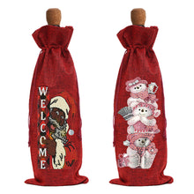 Load image into Gallery viewer, 2pcs Christmas Diamond Art Linen Wine Gift Bag Diamond Painting Red Wine Bag (E)

