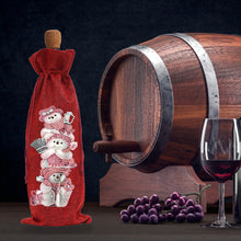 Load image into Gallery viewer, 2pcs Christmas Diamond Art Linen Wine Gift Bag Diamond Painting Red Wine Bag (E)

