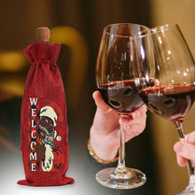 Load image into Gallery viewer, 2pcs Christmas Diamond Art Linen Wine Gift Bag Diamond Painting Red Wine Bag (E)

