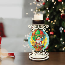 Load image into Gallery viewer, Wooden Special Shaped Santa Claus 5D DIY Diamond Handmade Candlestick for Home
