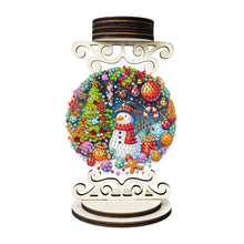 Load image into Gallery viewer, Wooden Special Shaped Christmas Snowman 5D DIY Diamond Handmade Candle Holder
