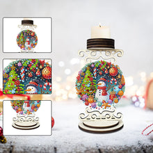 Load image into Gallery viewer, Wooden Special Shaped Christmas Snowman 5D DIY Diamond Handmade Candle Holder
