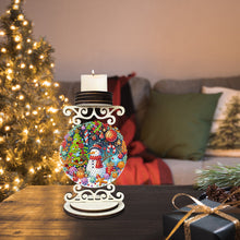 Load image into Gallery viewer, Wooden Special Shaped Christmas Snowman 5D DIY Diamond Handmade Candle Holder
