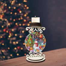 Load image into Gallery viewer, Wooden Special Shaped Christmas Snowman 5D DIY Diamond Handmade Candle Holder
