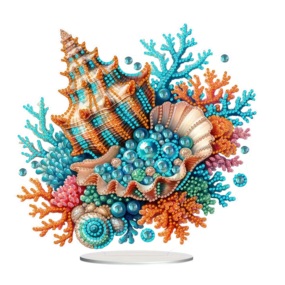 PET Beautiful Shells Desktop Diamond Art Kits Diamond Painting Desktop Ornament