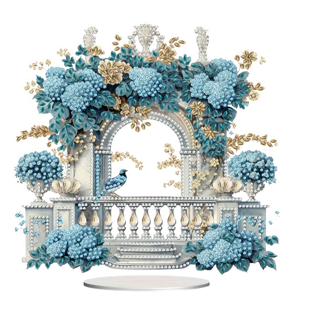 PET Courtyard Garden Desktop Diamond Art Kits Diamond Painting Desktop Ornament