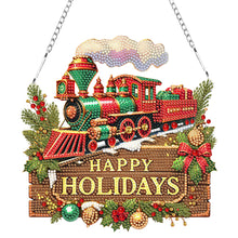 Load image into Gallery viewer, Christmas Acrylic Single-Side Diamond Painting Hanging Pendant Decor (Train)
