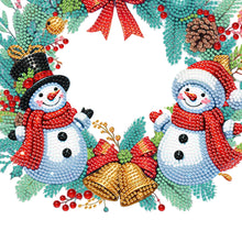 Load image into Gallery viewer, Christmas Acrylic Single-Side Diamond Painting Hanging Pendant (Snowman Wreath)
