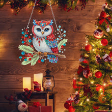 Load image into Gallery viewer, Christmas Acrylic Single-Side Diamond Painting Hanging Pendant Decor (Owl)
