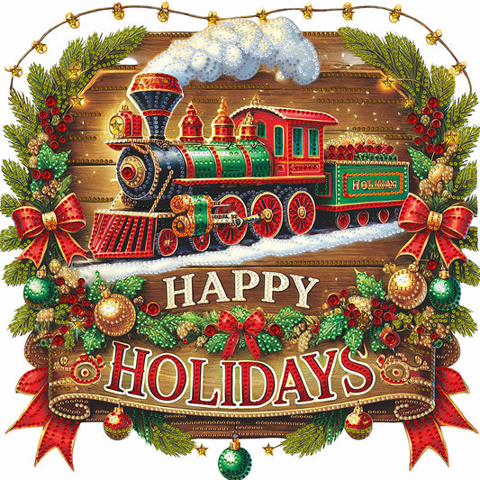 Diamond Painting - Partial Special Shaped - Christmas train (40*40CM)
