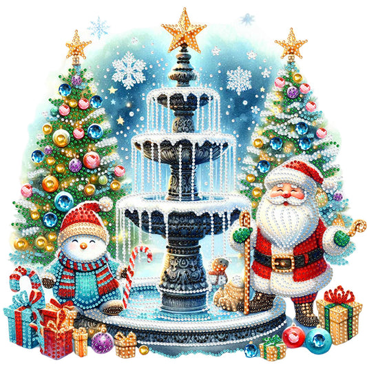 Diamond Painting - Partial Special Shaped - Christmas fountain (40*40CM)