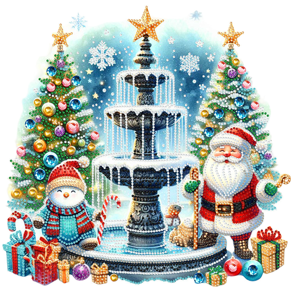 Diamond Painting - Partial Special Shaped - Christmas fountain (40*40CM)