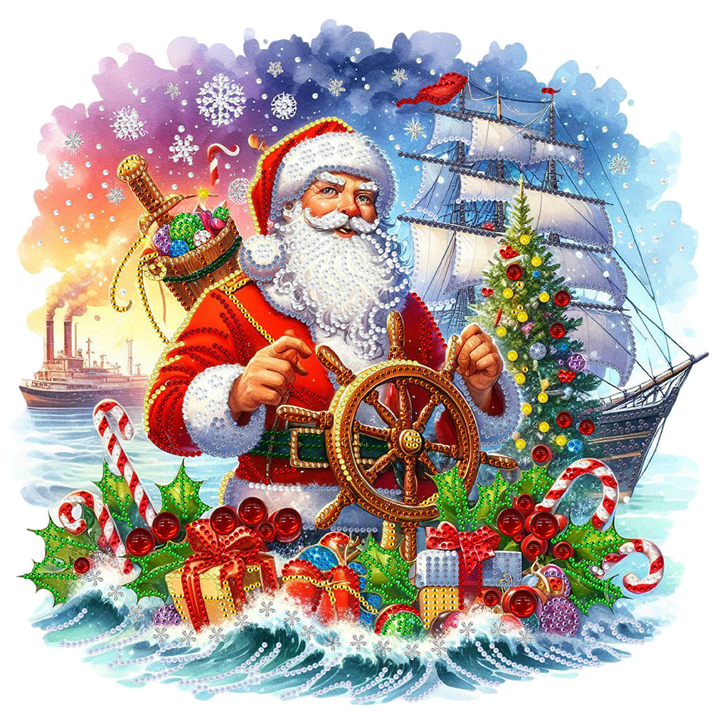 Diamond Painting - Partial Special Shaped - Christmas sailor (40*40CM)