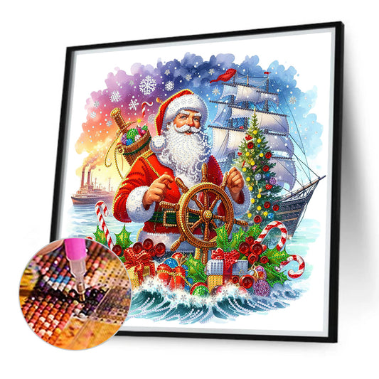 Diamond Painting - Partial Special Shaped - Christmas sailor (40*40CM)