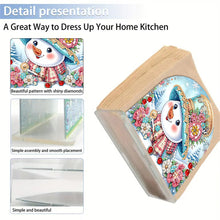 Load image into Gallery viewer, Christmas Acrylic DIY Diamond Art Painting Napkin Holder Set (Christmas Snowman)
